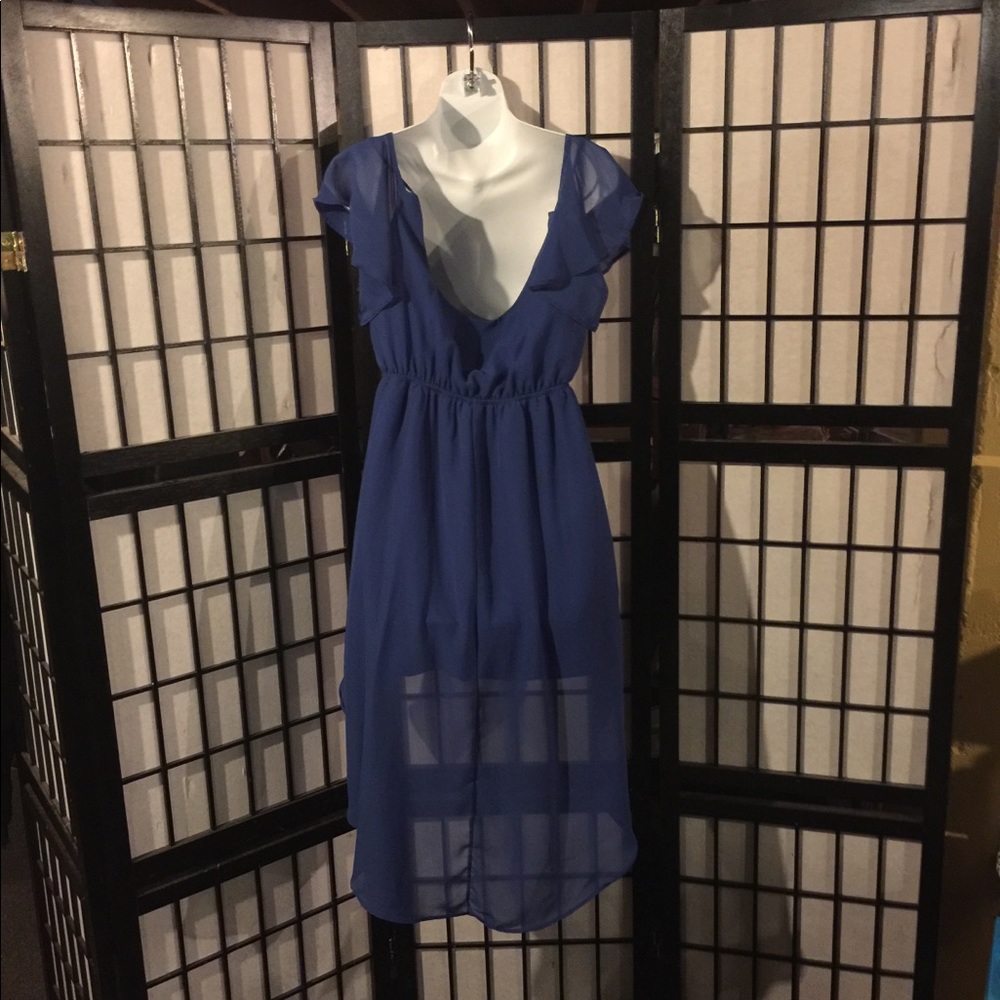 Blue High/Low Dress - Picture 2 of 2